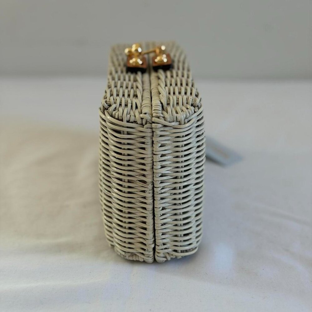 Frances Valentine Pepper Wicker Clutch in White - Picture 8 of 12